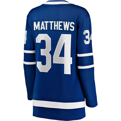 Women's Toronto Maple Leafs Auston Matthews Fanatics Blue Captain Patch Home Breakaway Player Jersey