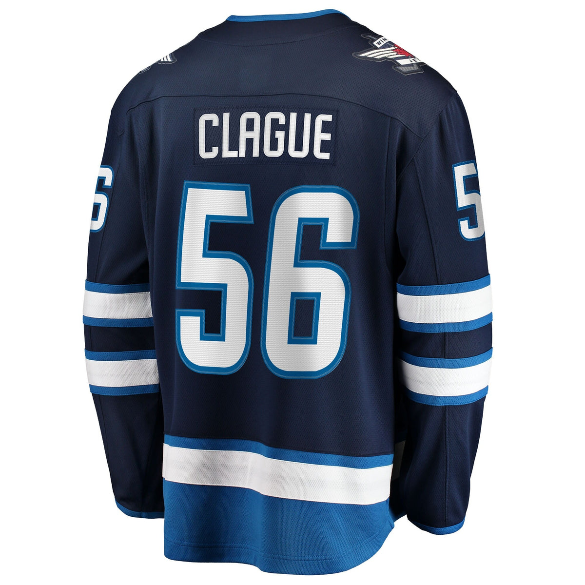 Men's Winnipeg Jets Kale Clague Fanatics Navy Home Breakaway Jersey