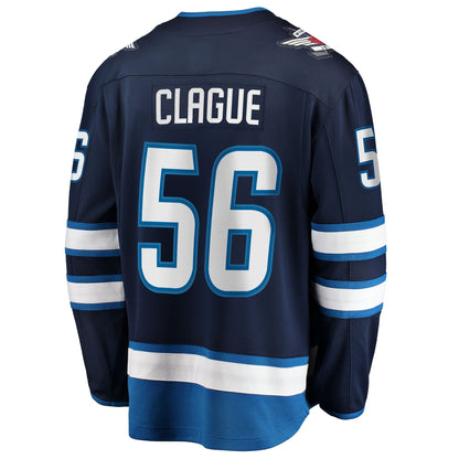 Men's Winnipeg Jets Kale Clague Fanatics Navy Home Breakaway Jersey