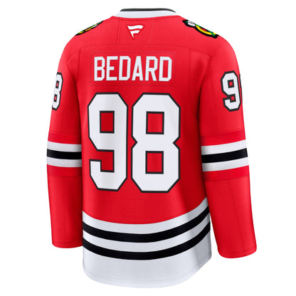 Men's Chicago Blackhawks Connor Bedard Fanatics Red Home Premium Jersey