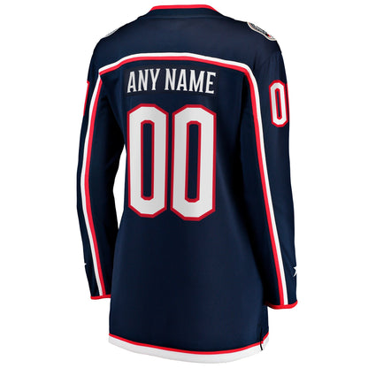 Women's Columbus Blue Jackets Fanatics Navy Home Breakaway Custom Jersey