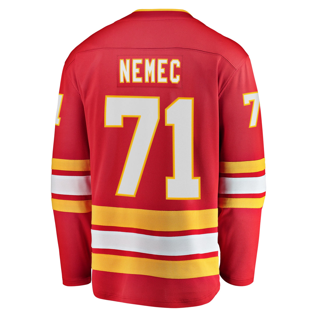 Men's Calgary Flames Simon Nemec Fanatics Red Home Breakaway Jersey