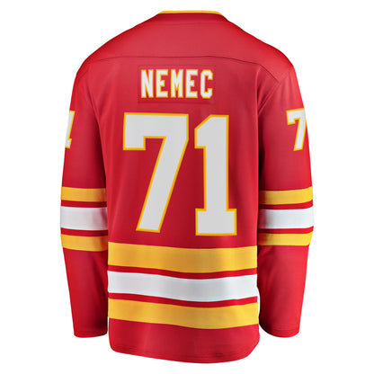 Men's Calgary Flames Simon Nemec Fanatics Red Home Breakaway Jersey