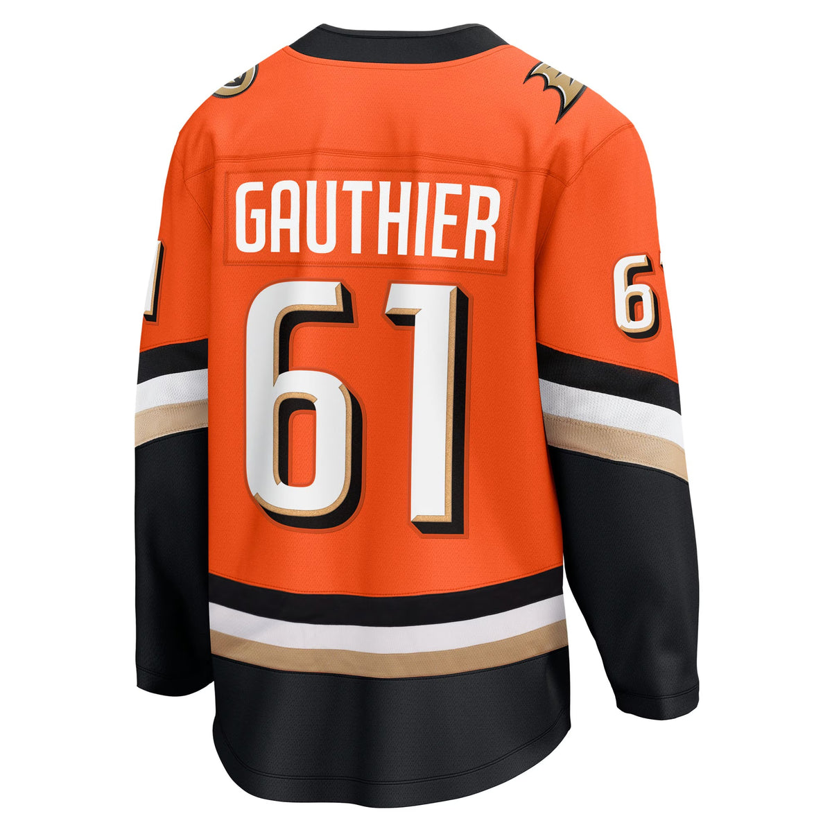 Men's Anaheim Ducks Cutter Gauthier Fanatics Orange Home Breakaway Jersey