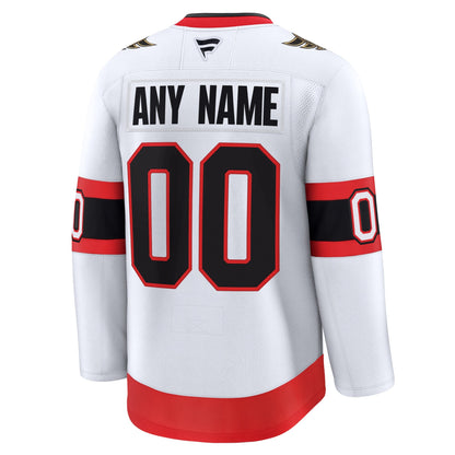 Men's Ottawa Senators Fanatics White Away Premium Custom Jersey