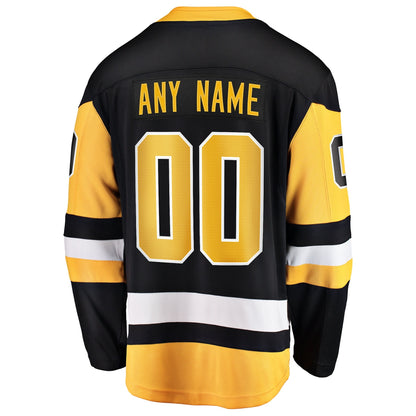 Men's Pittsburgh Penguins Fanatics Black Home Breakaway Custom Jersey