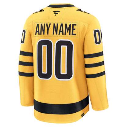 Men's Pittsburgh Penguins Fanatics Gold Alternate Premium Custom Jersey