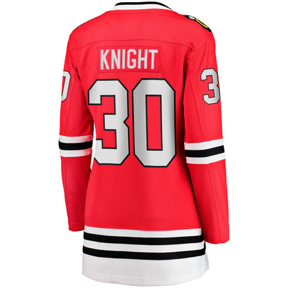 Women's Chicago Blackhawks Spencer Knight Fanatics Red Home Breakaway Player Jersey
