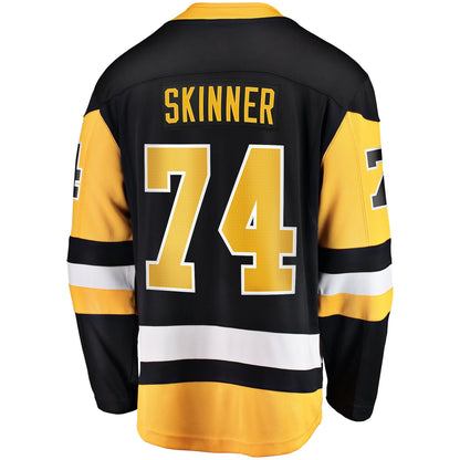 Men's Pittsburgh Penguins Stuart Skinner Fanatics Black Home Breakaway Jersey
