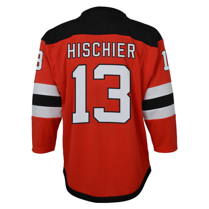 Youth New Jersey Devils Nico Hischier Red Captain Patch Home Replica Player Jersey