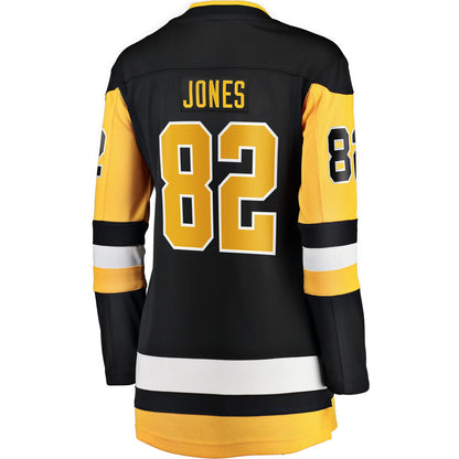 Women's Pittsburgh Penguins Caleb Jones Fanatics Black Home Breakaway Jersey