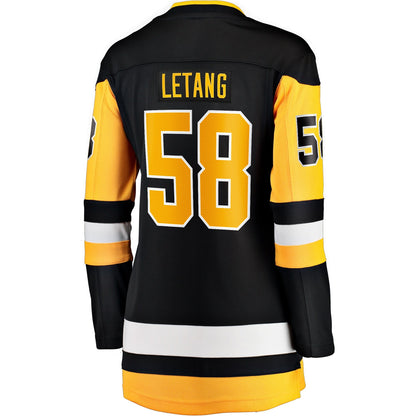 Women's Pittsburgh Penguins Kris Letang Fanatics Black Home Breakaway Player Jersey