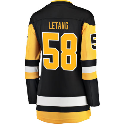 Women's Pittsburgh Penguins Kris Letang Fanatics Black Home Breakaway Jersey