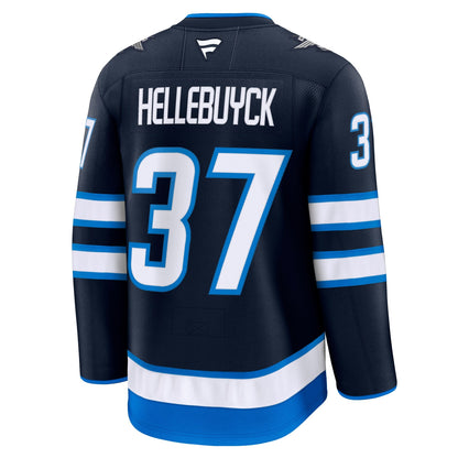 Men's Winnipeg Jets Connor Hellebuyck Fanatics Navy Home Premium Jersey