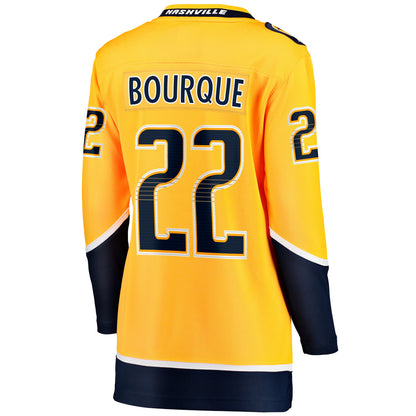 Women's Nashville Predators Mavrik Bourque Fanatics Gold Home Breakaway Jersey