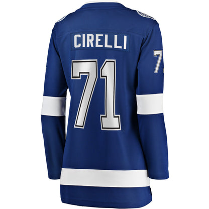 Women's Tampa Bay Lightning Anthony Cirelli Fanatics Blue Home Breakaway Player Jersey