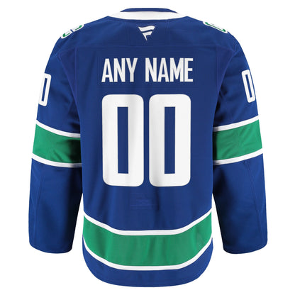 Men's Vancouver Canucks Fanatics Blue Home Authentic Pro Custom Jersey