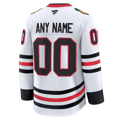 Men's Chicago Blackhawks Fanatics White Away Premium Custom Jersey