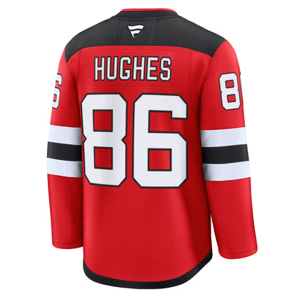Men's New Jersey Devils Jack Hughes Fanatics Red Home Premium Jersey