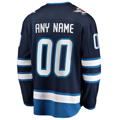 Men's Winnipeg Jets Fanatics Blue Home Breakaway Custom Jersey