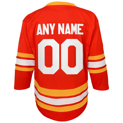 Youth Calgary Flames Red Home Replica Custom Jersey