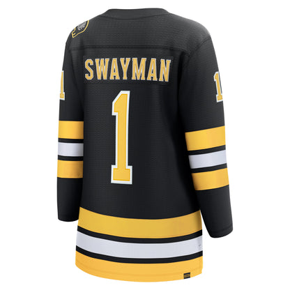 Women's Boston Bruins Jeremy Swayman Fanatics Black Home Breakaway Jersey