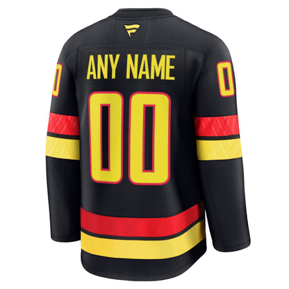Men's Vancouver Canucks Fanatics Black Alternate Premium Custom Jersey