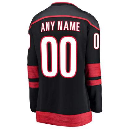 Women's Carolina Hurricanes Fanatics Black Home Breakaway Custom Jersey