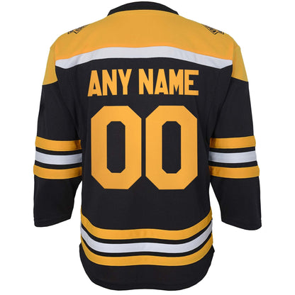 Youth Boston Bruins Black Home Replica Custom Jersey