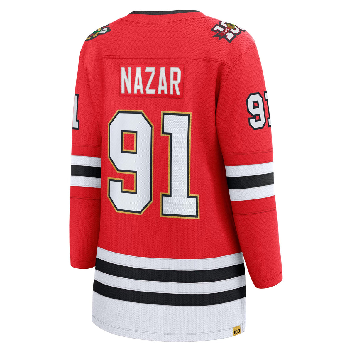 Women's Chicago Blackhawks Frank Nazar Fanatics Red Centennial Breakaway Player Jersey