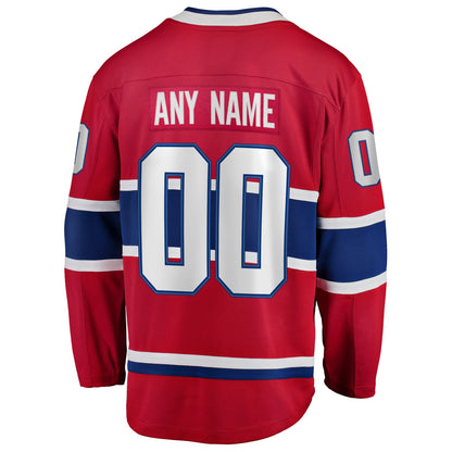 Men's Montreal Canadiens Fanatics Red Home Breakaway Custom Jersey
