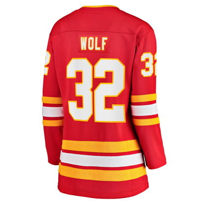 Women's Calgary Flames Dustin Wolf Fanatics Red Home Breakaway Jersey