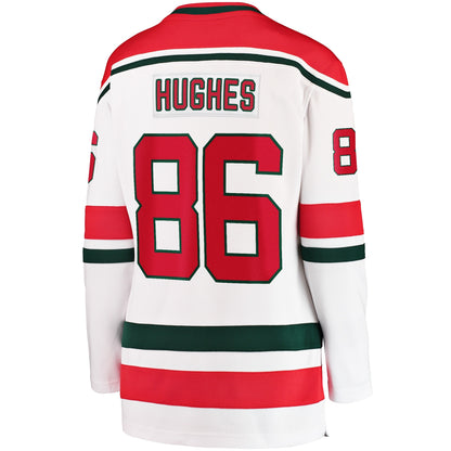 Women's New Jersey Devils Jack Hughes Fanatics White Alternate Breakaway Jersey