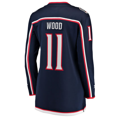Women's Columbus Blue Jackets Miles Wood Fanatics Navy Home Breakaway Jersey