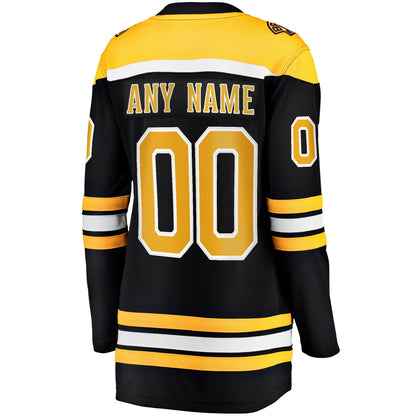 Women's Boston Bruins Fanatics Black Home Breakaway Custom Jersey