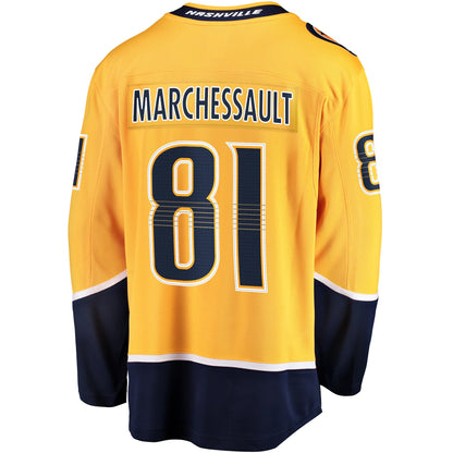 Men's Nashville Predators Jonathan Marchessault Fanatics Gold Breakaway Jersey