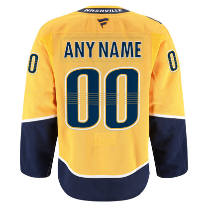 Men's Nashville Predators Fanatics Gold Home Authentic Pro Custom Jersey