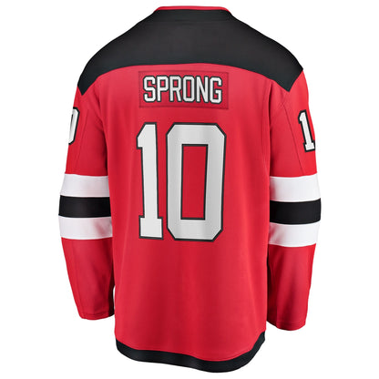Men's New Jersey Devils Daniel Sprong Fanatics Red Home Breakaway Jersey