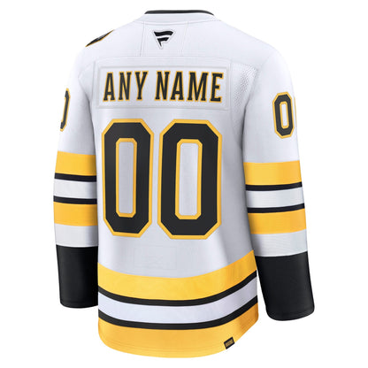Men's Boston Bruins Fanatics White Away Premium Custom Jersey