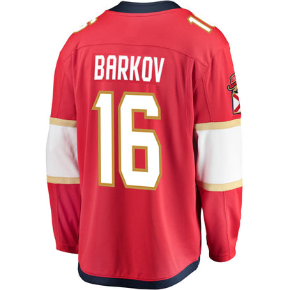 Men's Florida Panthers Aleksander Barkov Fanatics Red Captain Patch Home Breakaway Jersey