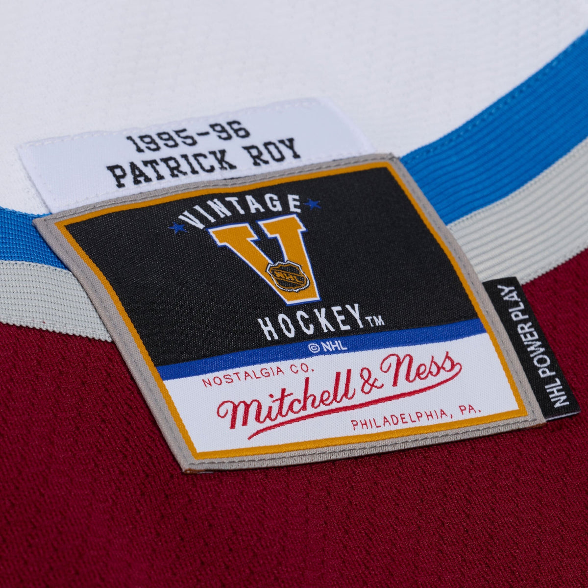 Men's Colorado Avalanche Patrick Roy Mitchell & Ness White 1995 Power Play Jersey