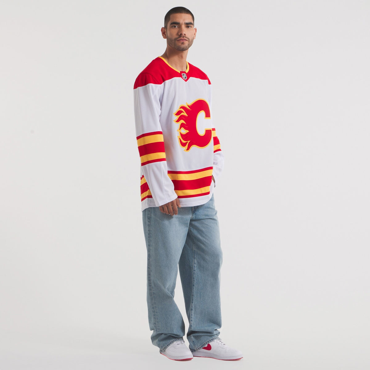 Men's Calgary Flames Fanatics White Away Premium Jersey