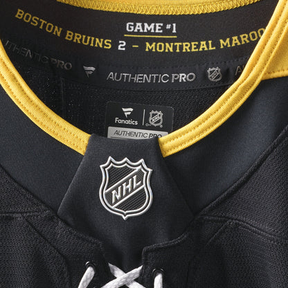 Men's Boston Bruins Fanatics Black 100th Anniversary Authentic Pro Jersey