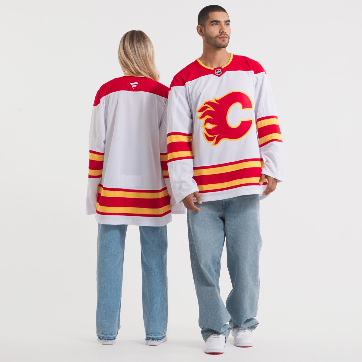 Men's Calgary Flames Fanatics White Away Premium Jersey