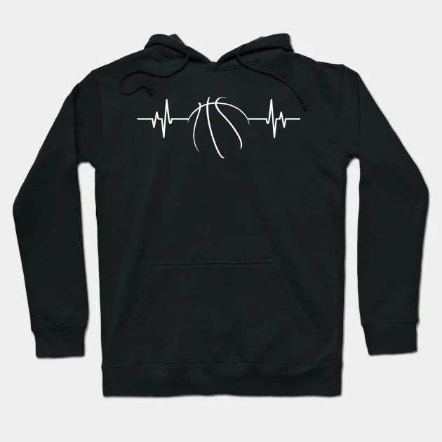 Basketball Heartbeat - Cool Funny Basketball Lover Gift Hoodie
