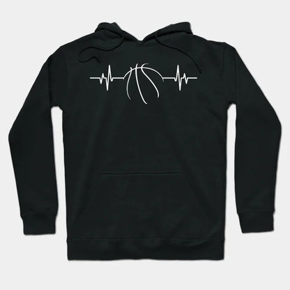 Basketball Heartbeat - Cool Funny Basketball Lover Gift Hoodie