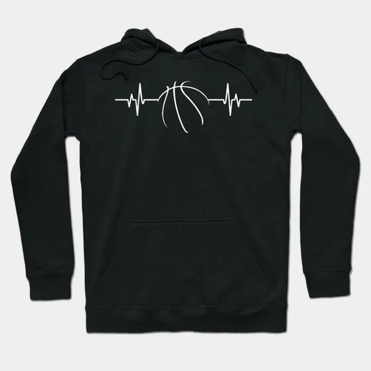 Basketball Heartbeat - Cool Funny Basketball Lover Gift Hoodie