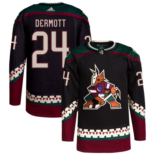 Travis Dermott Arizona Coyotes Home Primegreen Authentic Pro Jersey - Black