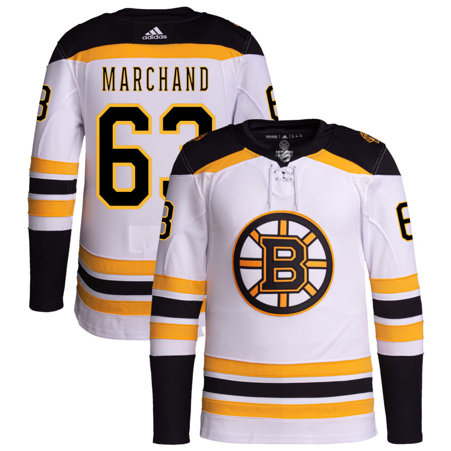 Brad Marchand Boston Bruins Away Primegreen Authentic Pro Jersey - White