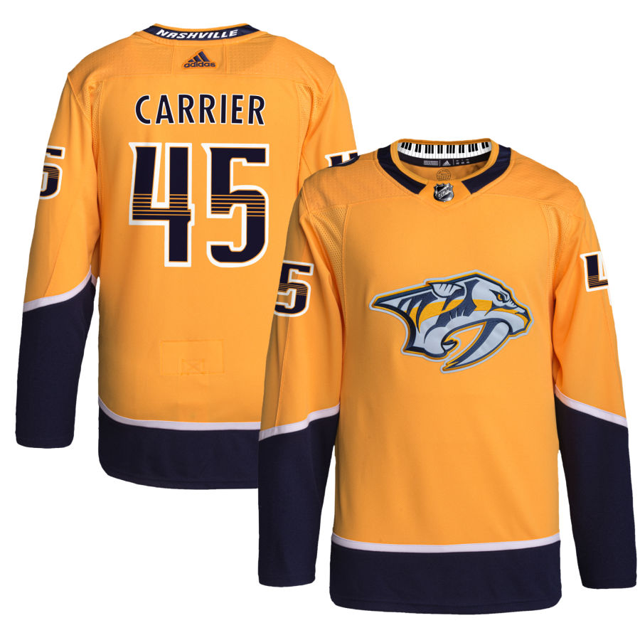 Alexandre Carrier Nashville Predators Home Primegreen Authentic Pro Jersey - Gold